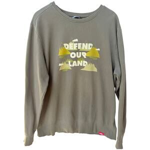 The North Face Defend Our Land Sweatshirt Mens XL Green Graphic Pullover